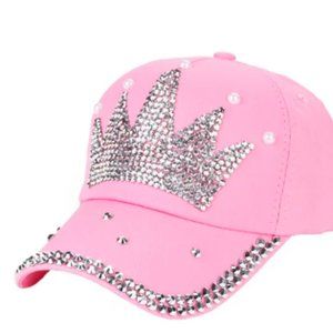 Yirtree Bling Women Baseball Cap Flower Snapback Rhinestone Sun Hats Adjustable